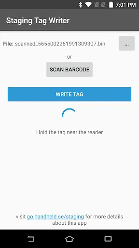 MaxGo Staging Tag Writer应用截图