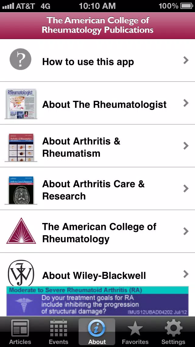 American College of Rheumatology Publications 스크린샷