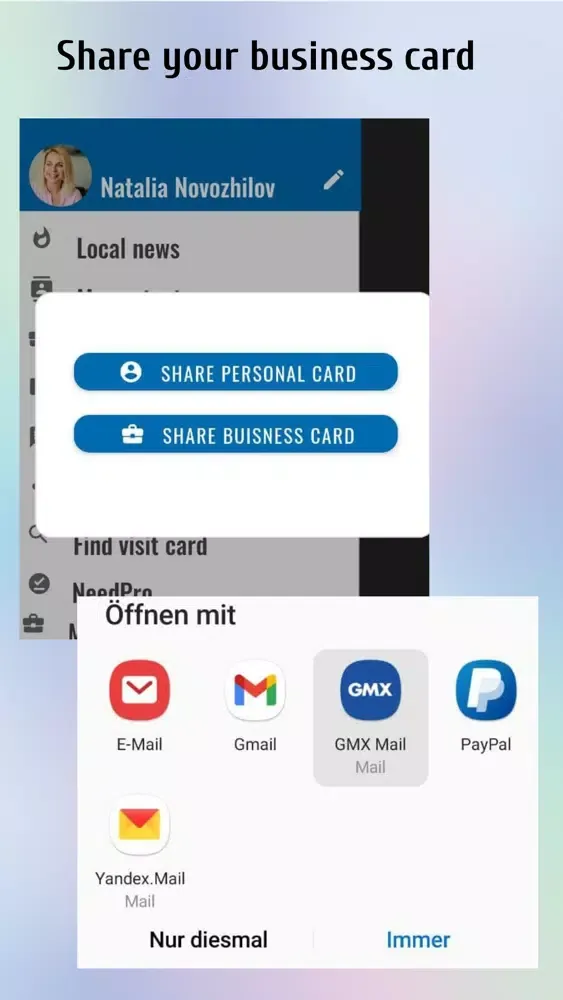 Capturas de pantalla de V-Card holder