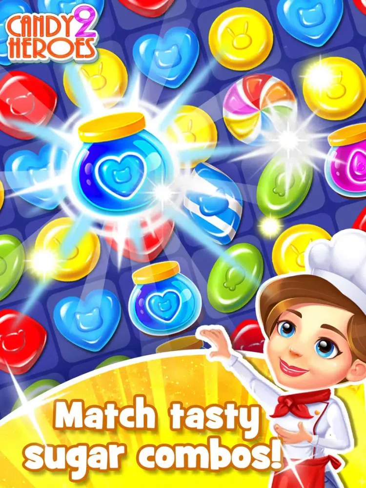 Candy Heroes 2 - Match kendall sugar and swipe cookie to hit goal iPad 应用截图