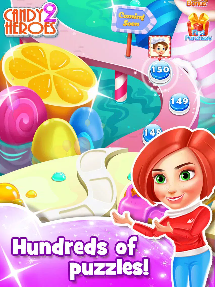 Capturas de tela do Candy Heroes 2 - Match kendall sugar and swipe cookie to hit goal iPad 