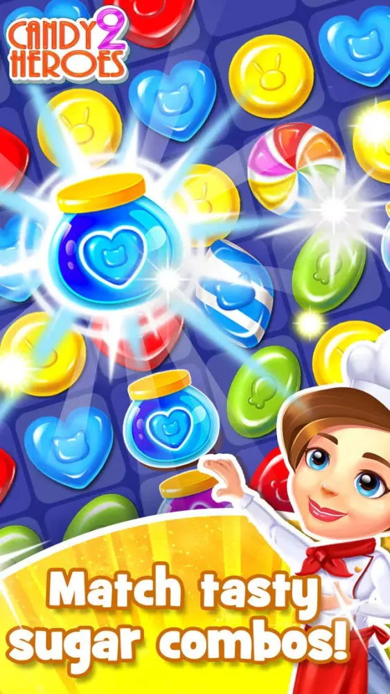 Candy Heroes 2 - Match kendall sugar and swipe cookie to hit goal应用截图