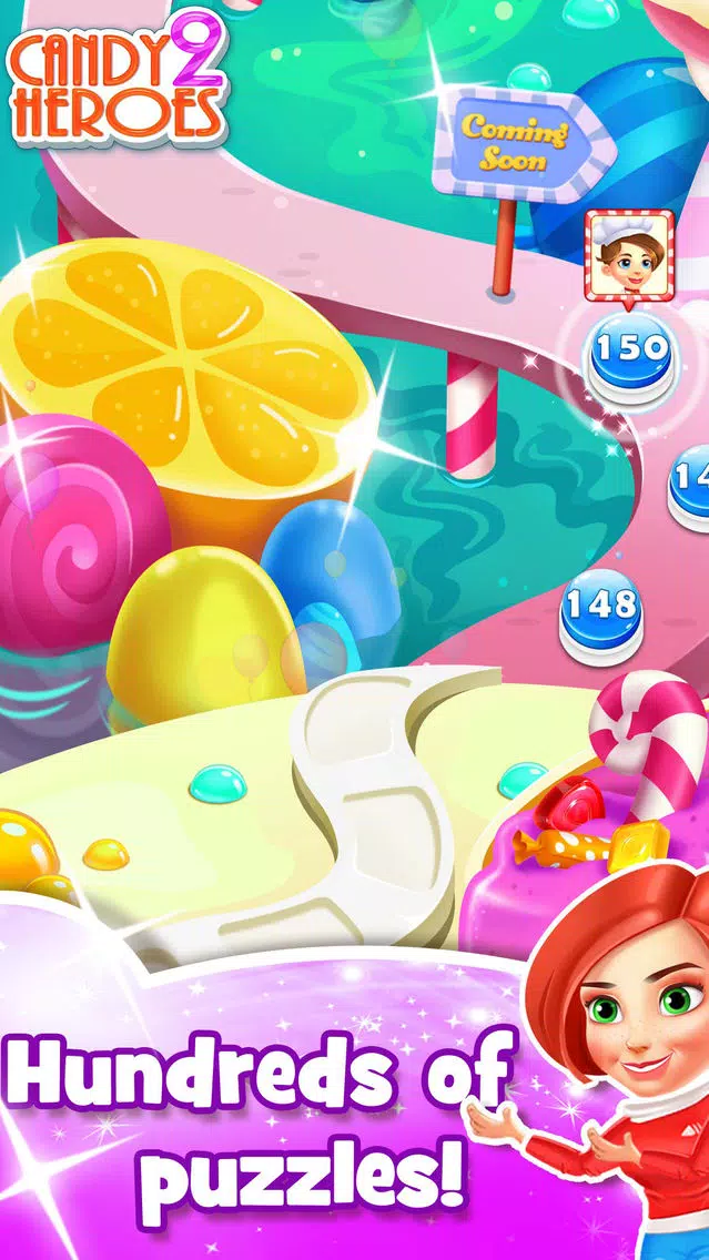 Capturas de tela do Candy Heroes 2 - Match kendall sugar and swipe cookie to hit goal