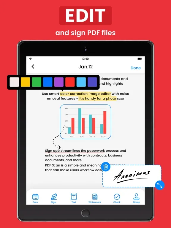Capturas de pantalla de PDF Reader & Document Scanner iPad 