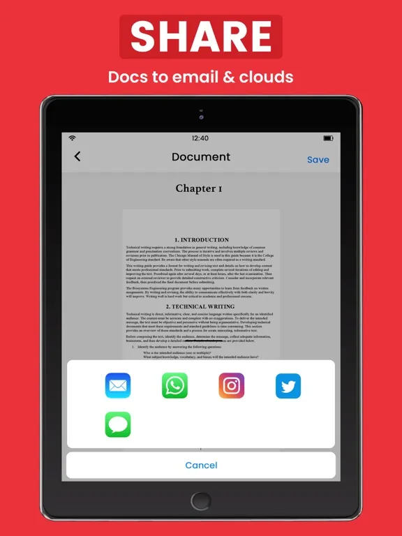 Capturas de pantalla de PDF Reader & Document Scanner iPad 