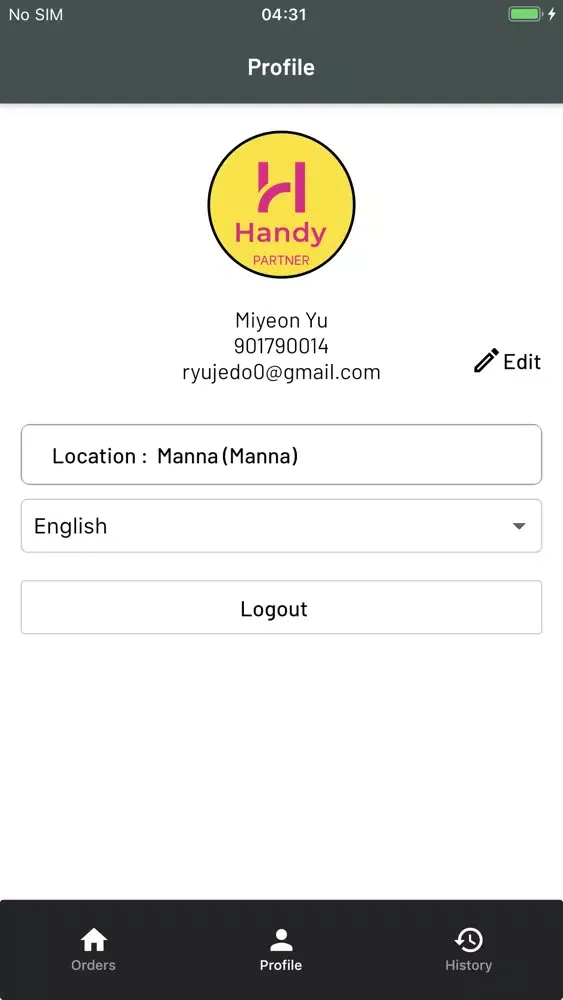 Tangkapan layar HANDY PARTNER