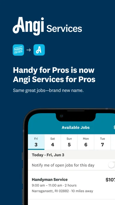 Ảnh chụp màn hình của Angi Services for Pros