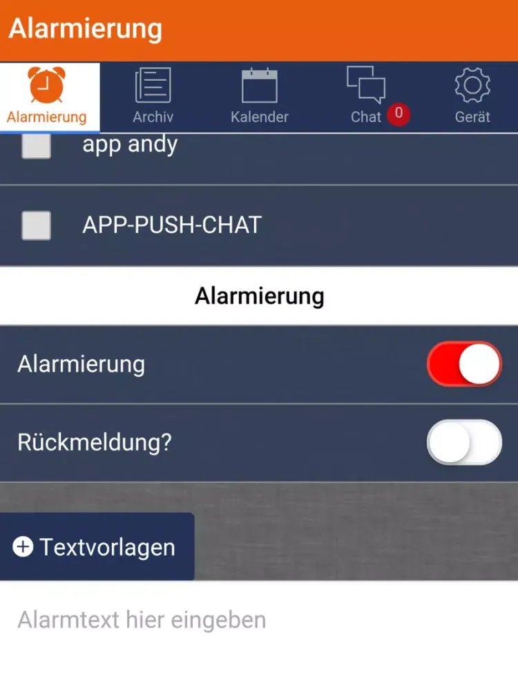 handyalarm.com iPad  スクリーンショット