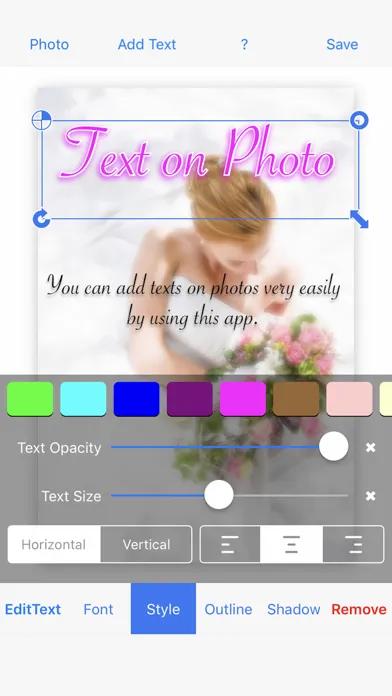 Tangkapan skrin Adding Texts on Photo