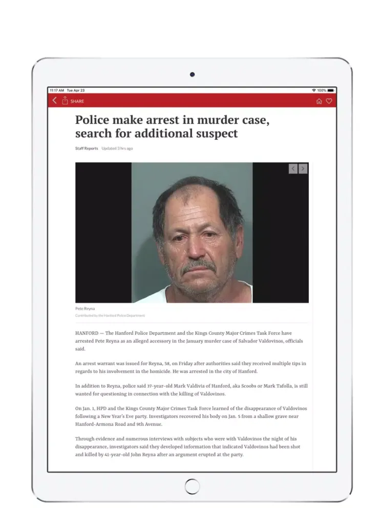 The Sentinel, Hanford, CA iPad  স্ক্রিনশট