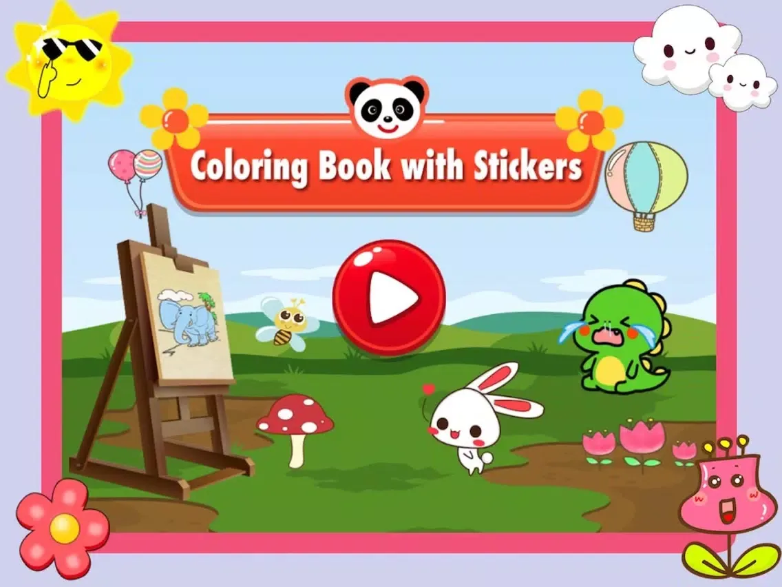 Panda coloring and stickers iPad 应用截图