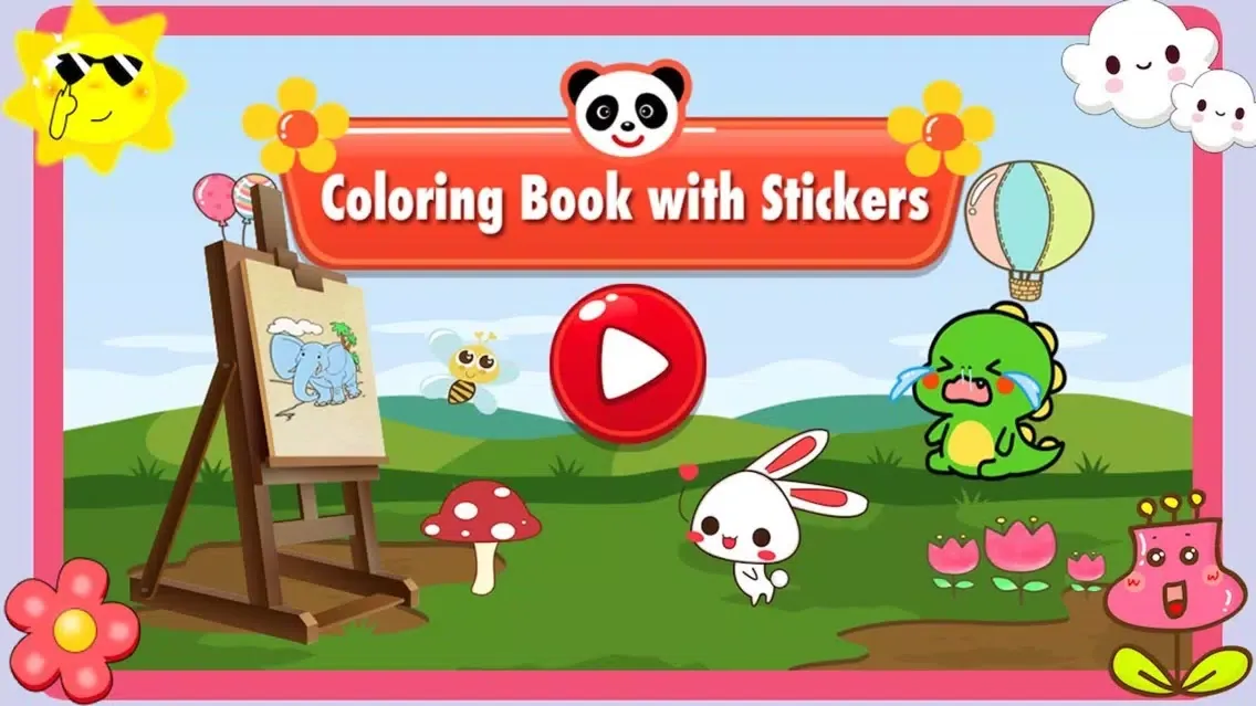 Panda coloring and stickers应用截图
