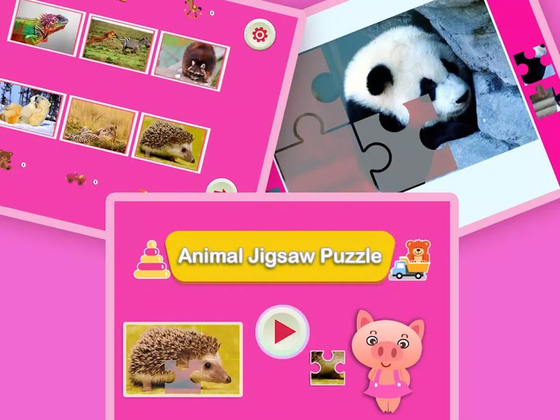 Fun animal jigsaw puzzle game iPad  스크린샷