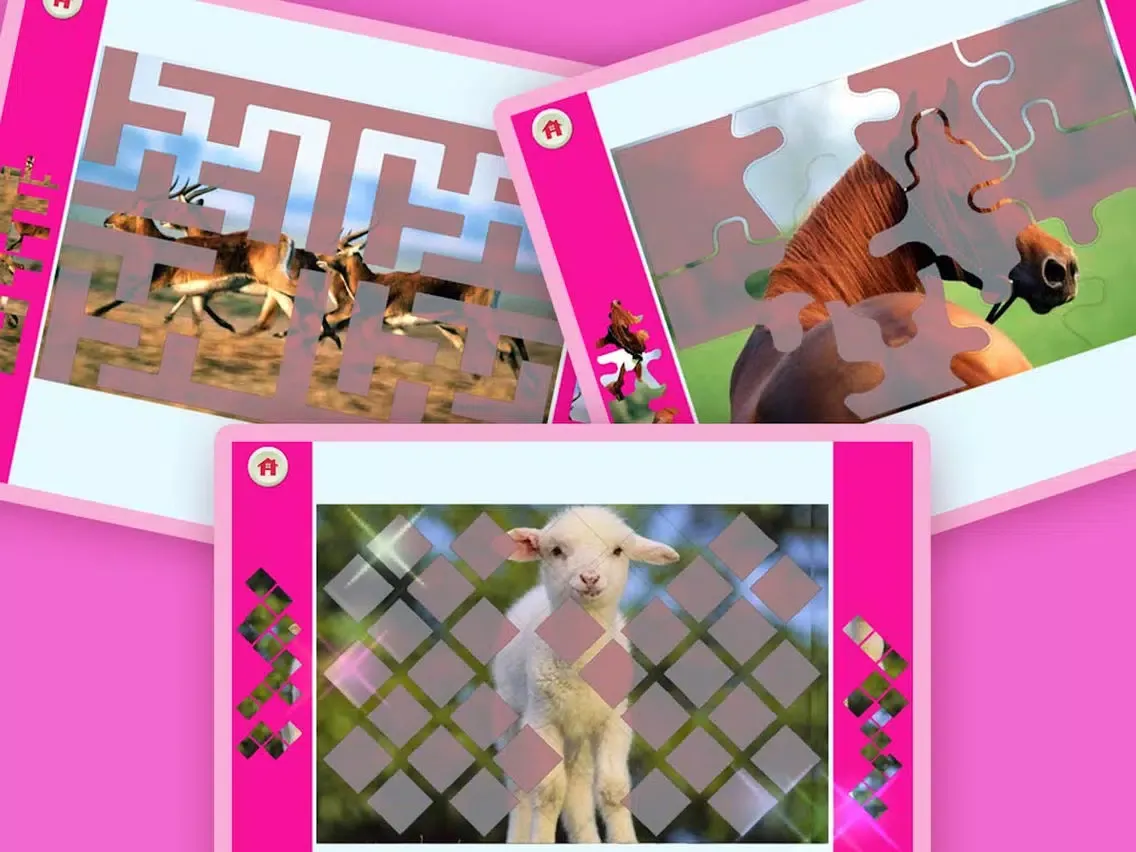 Fun animal jigsaw puzzle game iPad  스크린샷