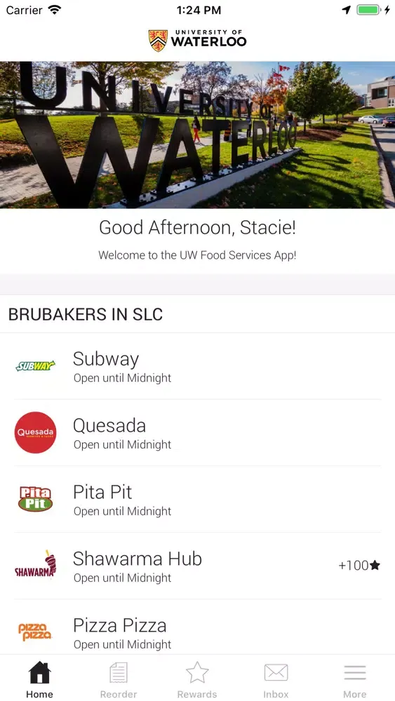 Скриншоты UW Food Services