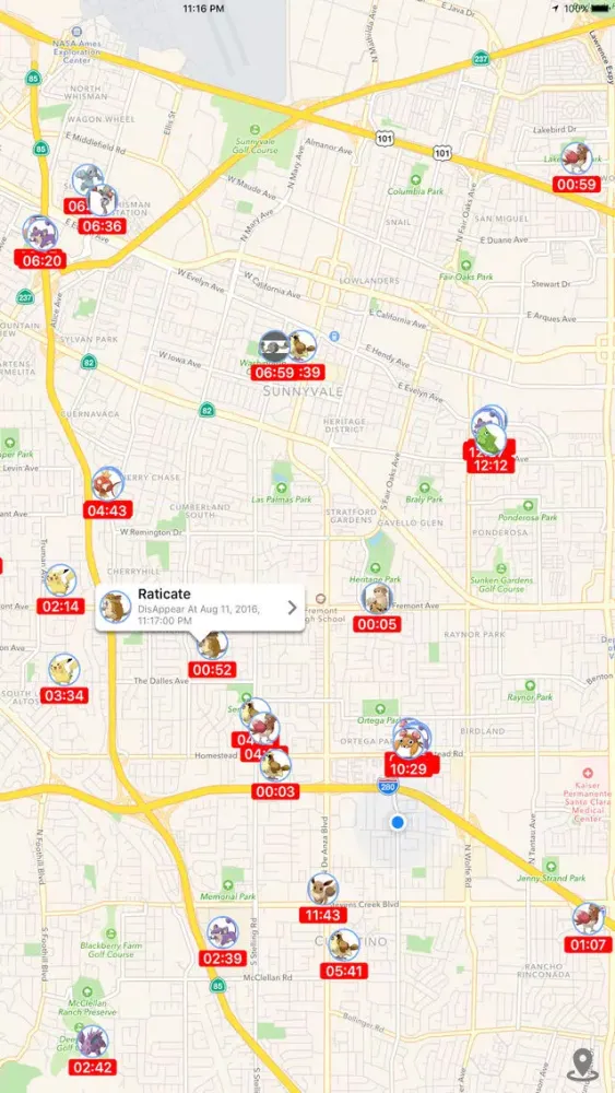 Ảnh chụp màn hình của PokeAlert - Realtime Map for Pokémon Go Free
