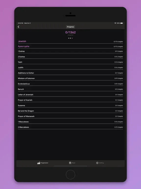 Tangkapan layar KJV Bible with Apocrypha iPad 