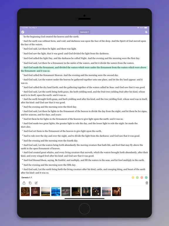 Tangkapan layar Scofield Reference Bible Notes iPad 