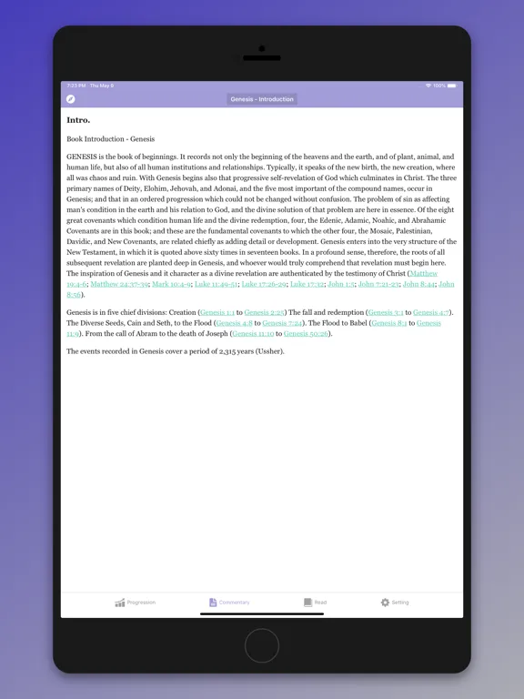 Tangkapan layar Scofield Reference Bible Notes iPad 
