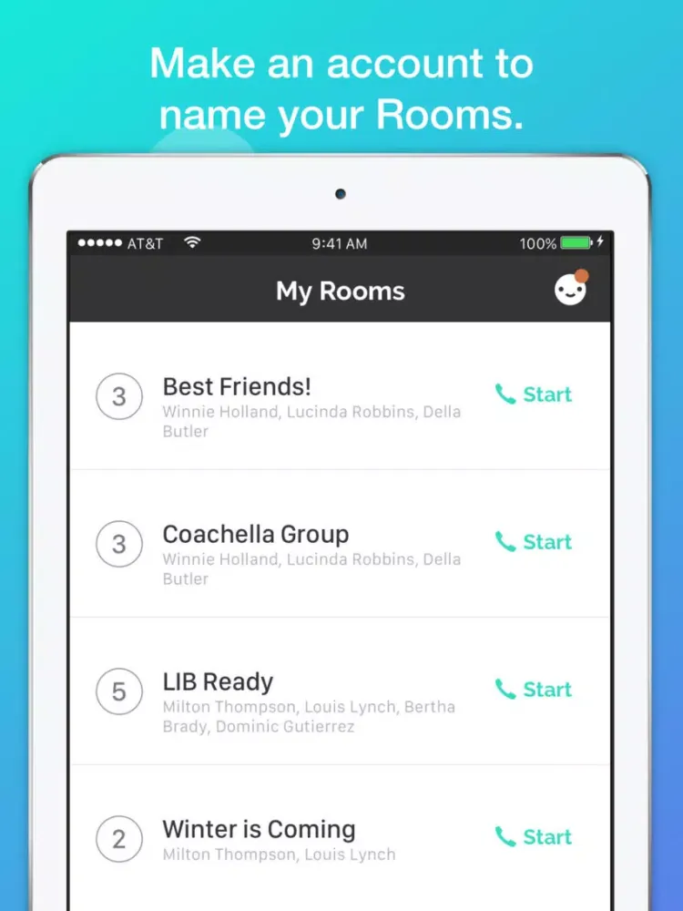 Zrzuty ekranu Rooms Live - Group Video Chat iPad 