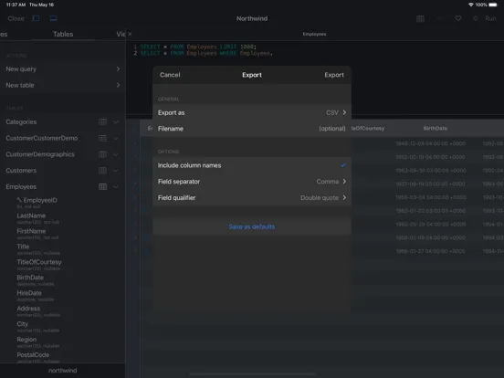 تصاویر MySQL Client by SQLPro iPad