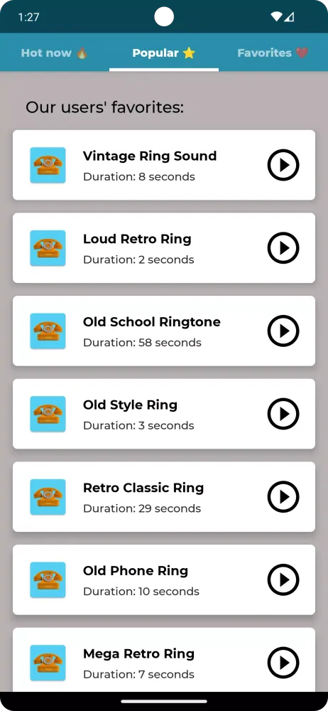 Tangkapan skrin Old Phone Ringtones