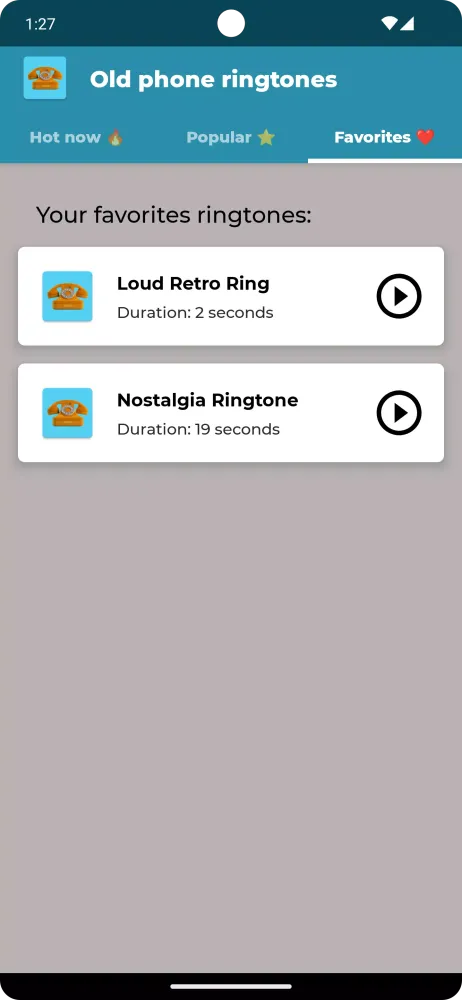 Tangkapan skrin Old Phone Ringtones
