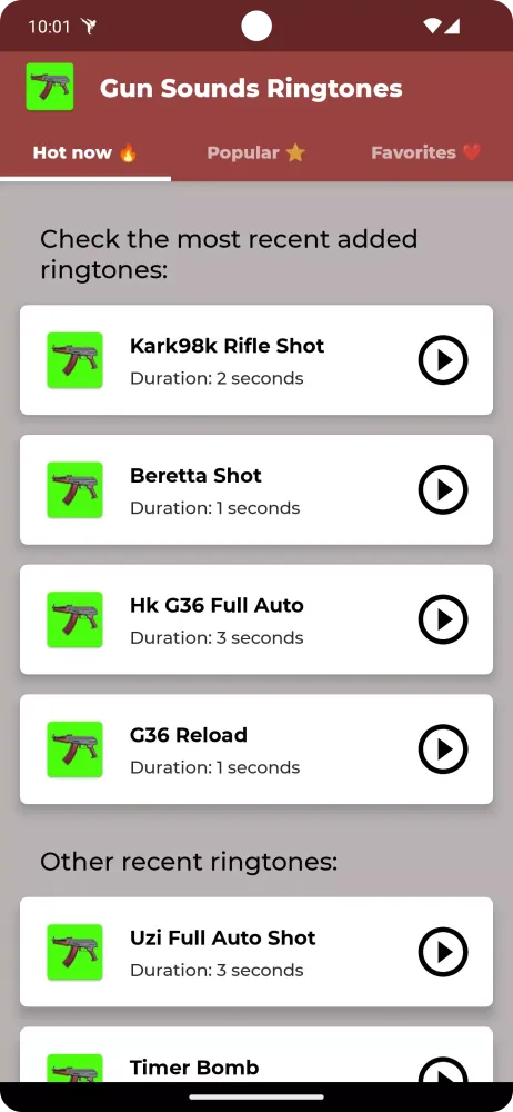 Gun Sounds Ringtones Screenshots