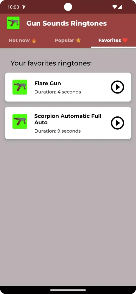 Gun Sounds Ringtones Screenshots