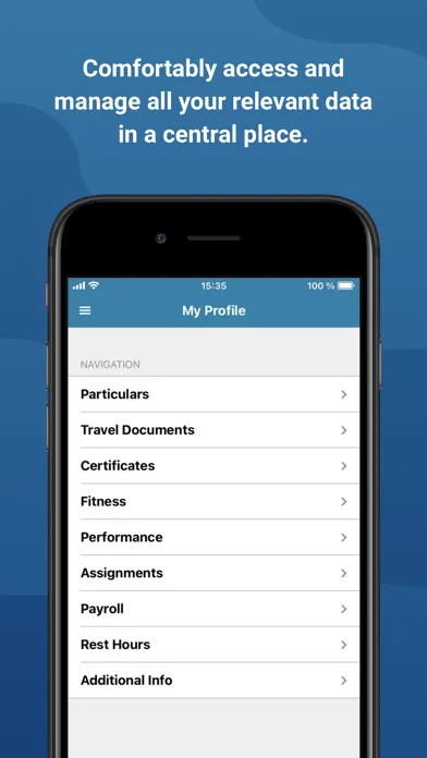 Tangkapan layar CFM Crew Portal Mobile