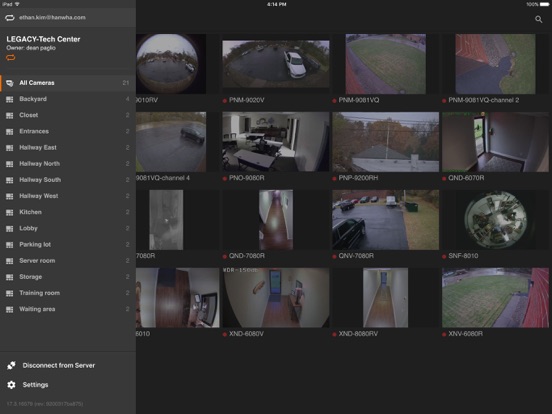 Zrzuty ekranu Wisenet WAVE iPad 