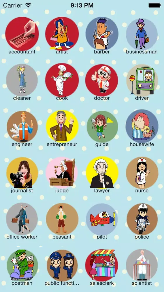 ภาพหน้าจอของ Baby English-learn job(Kids Game, Baby Cognitive, Learn Words)
