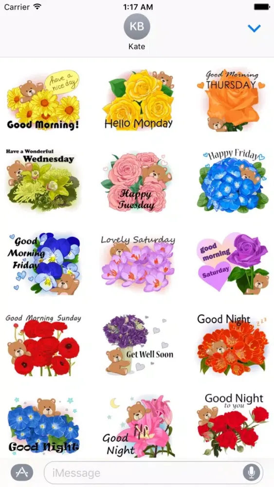 Adorable Blossom Bear Sticker应用截图