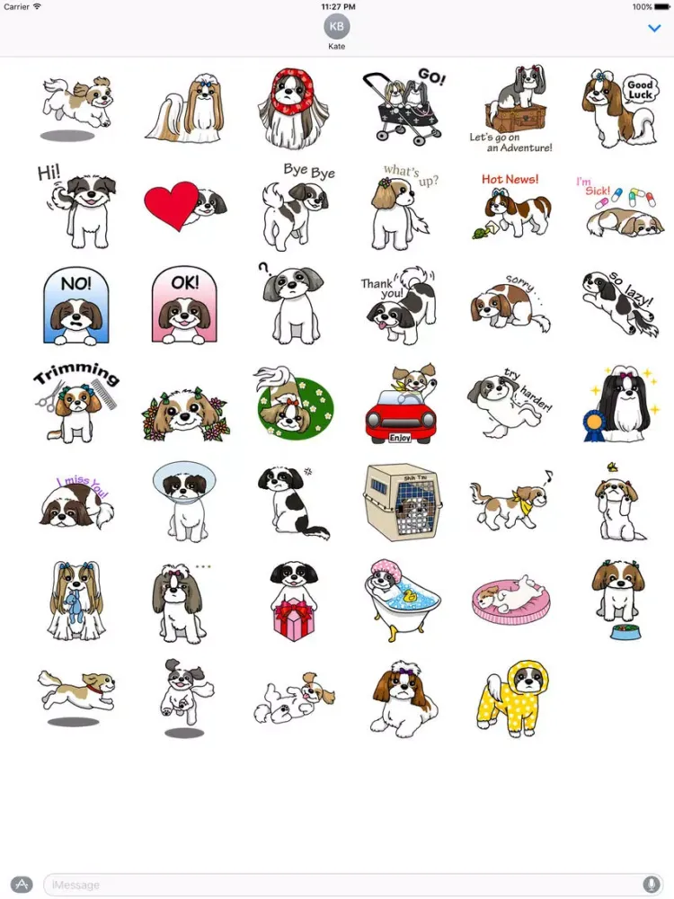 Adorable Shih Tzu Dog Sticker iPad  स्क्रीनशॉट