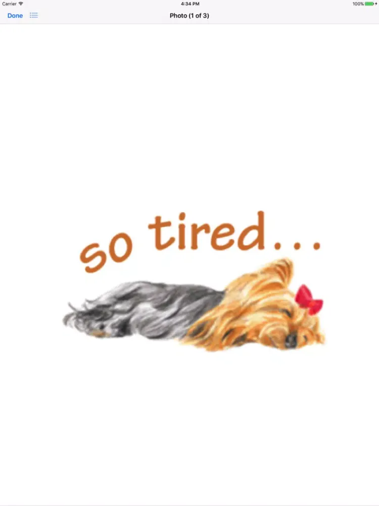 ภาพหน้าจอของ Adorable Yorkie Dog Sticker iPad 
