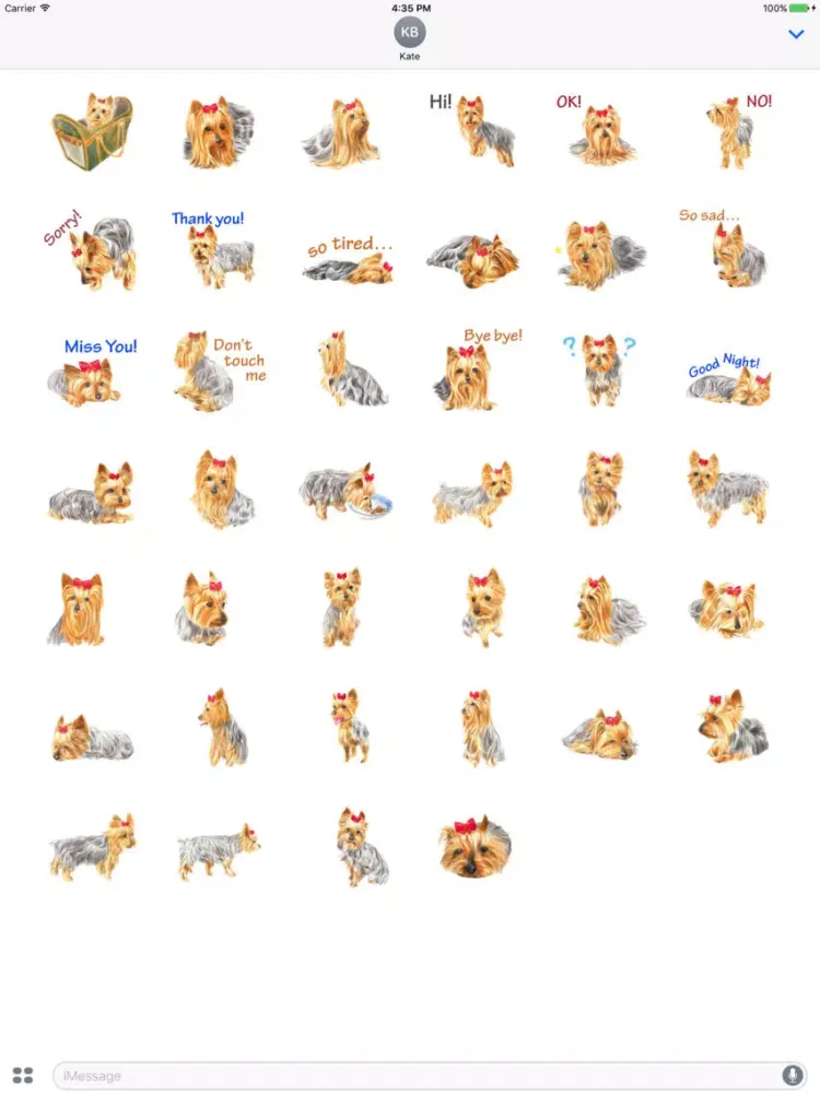 ภาพหน้าจอของ Adorable Yorkie Dog Sticker iPad 