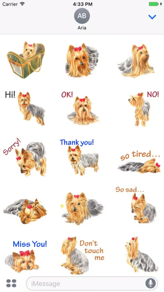 ภาพหน้าจอของ Adorable Yorkie Dog Sticker