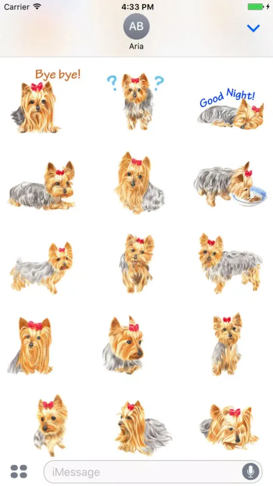 ภาพหน้าจอของ Adorable Yorkie Dog Sticker