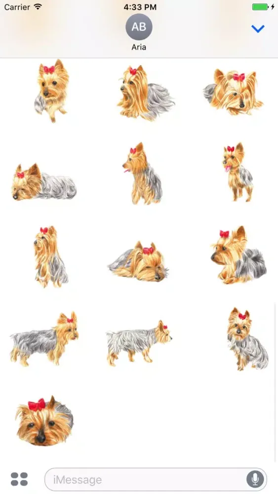 ภาพหน้าจอของ Adorable Yorkie Dog Sticker