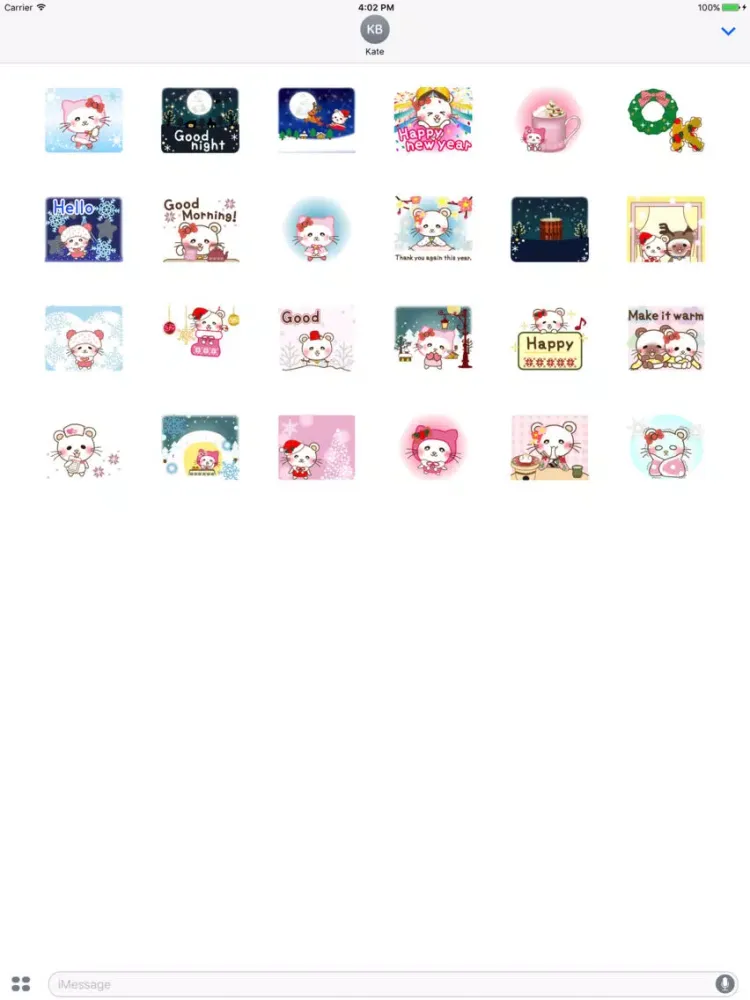 Capturas de tela do Animated Christmas Cat Sticker iPad 