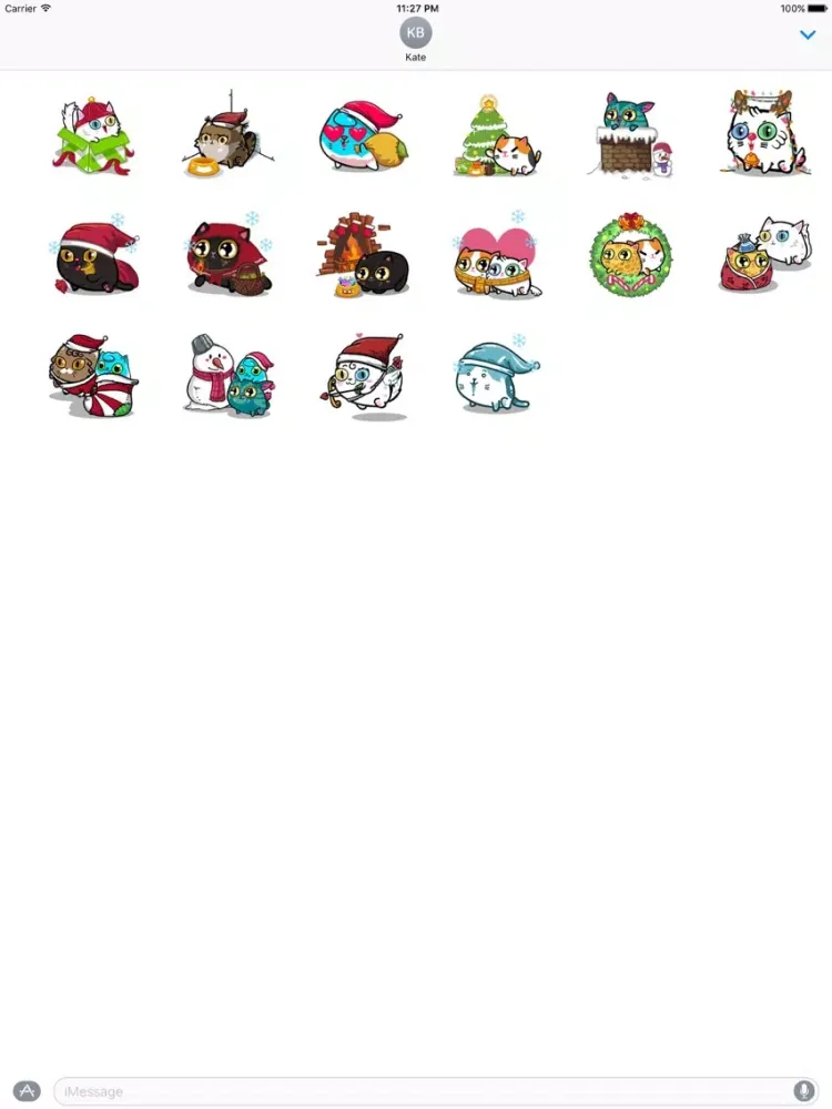 Animated Cute Xmas Cat Sticker iPad  Ekran Görüntüleri
