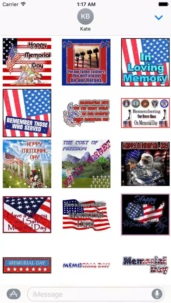 Animated Memorial Day Sticker应用截图