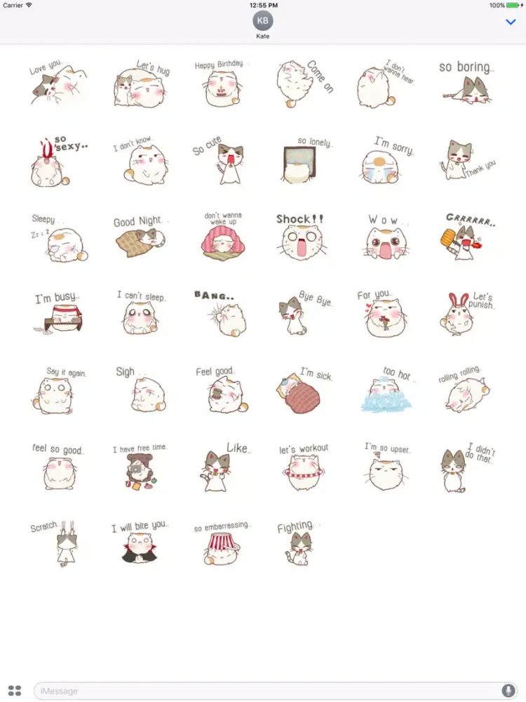 Chubby Cat & Thin Cat Sticker iPad  Screenshots