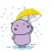 Chubby Hippopotamus Sticker