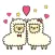 Couple Alpaca in Love Sticker