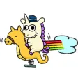 Crazy And Cute Unicorn Sticker Crazy And Cute Unicorn Sticker