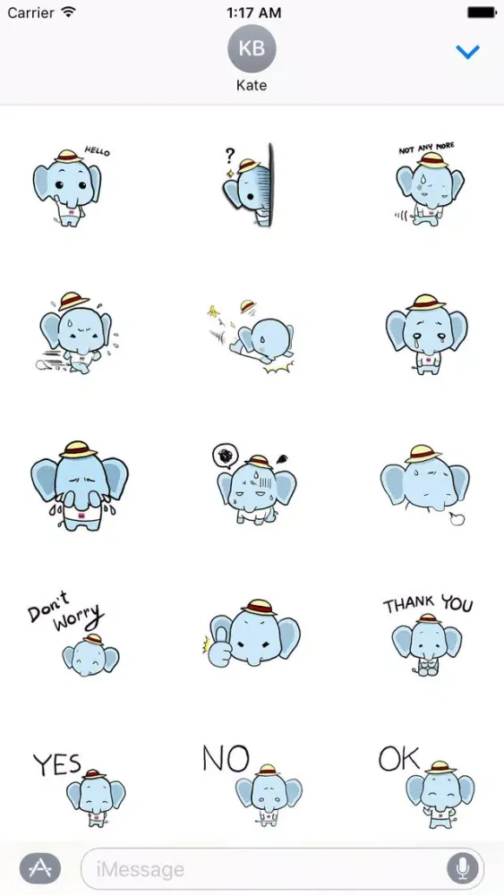 Cute Little Elephant Sticker Ekran Görüntüleri