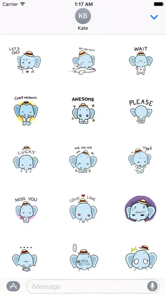 Cute Little Elephant Sticker Ekran Görüntüleri