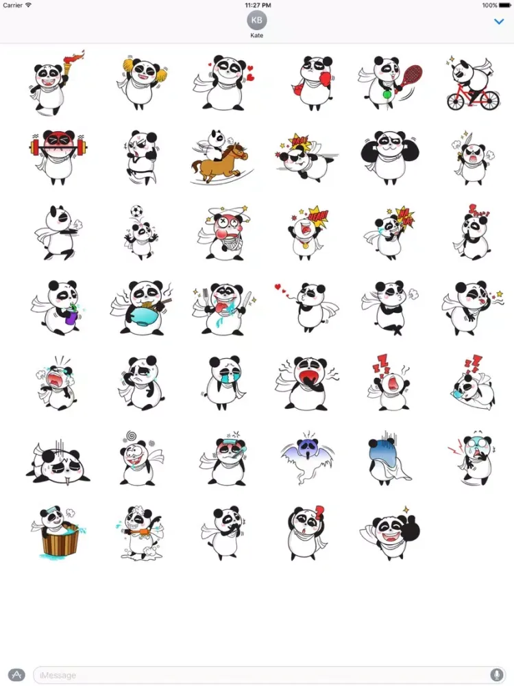 Screenshot di Cute Panda Love Sport Sticker iPad 