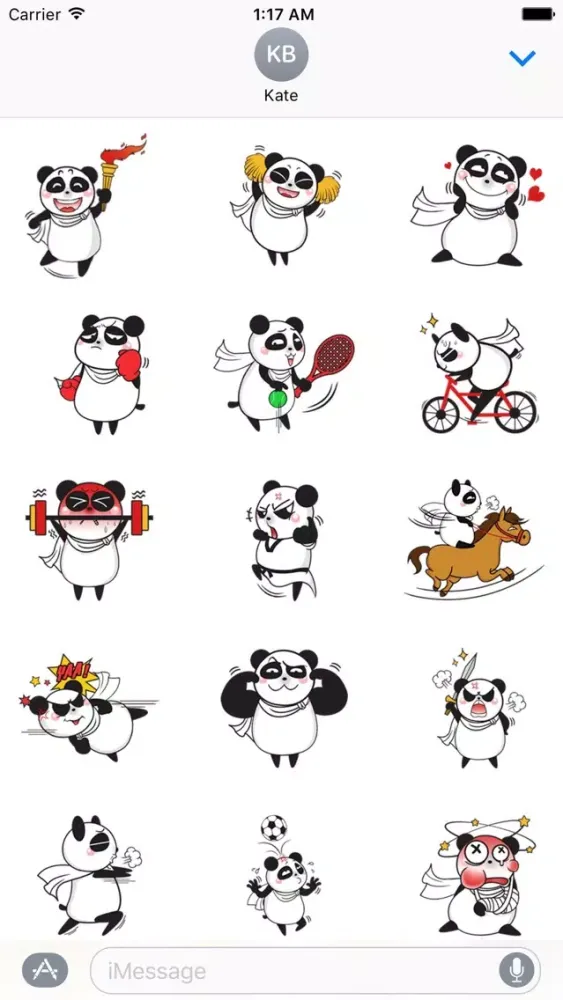 Screenshot di Cute Panda Love Sport Sticker